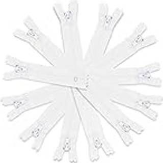 Zipperstop engros autoriseret distribut?r YKK 14 """" Zipper YKK #3 nederdel & kjole Farve 501 White (12 lynl?s / pakke)