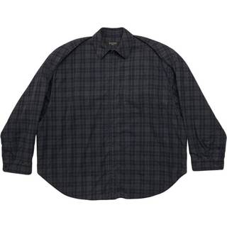 Balenciaga Checked cotton flannel shirt - blue - EU 39