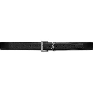 SAINT LAURENT - 3cm Full-Grain Leather Belt - Men - Black - EU 100