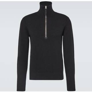 Tom Ford Wool and cashmere-blend half-zip sweater - black - EU 48