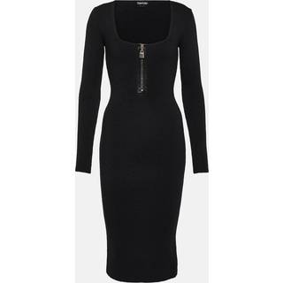 Tom Ford Ribbed-knit wool midi dress - black - XL