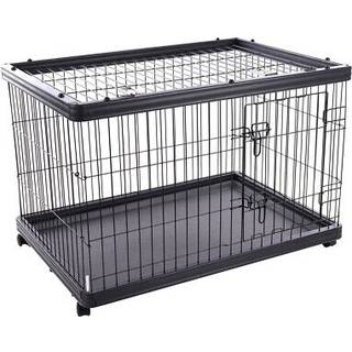 FLAMINGO - Dogkennel on Wheels Pasy - Black - 97.5 x 66.5 x 69cm