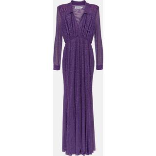 Self-Portrait Embellished mesh maxi dress - purple - XXS