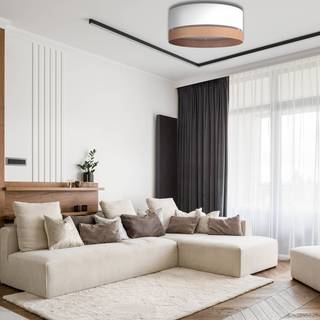 Euluna Levo loftlampe, Ø 60 cm, jute/hvid