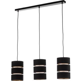 Lindby pendel Tsomo, 950 cm, 3-lys, sort, stof
