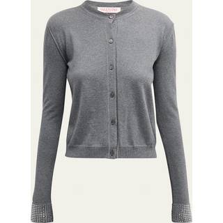 Valentino Embellished virgin wool cardigan - grey - XL