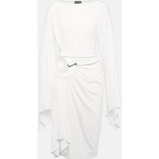 Tom Ford Belted cutout jersey minidress - neutrals - L/XL