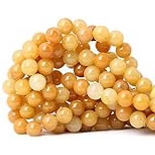 Chaviansk 35 pcs 10 mm Naturlig gul jade Multi-Color Gemstone Round Loose perler til smykker, der fremstiller DIY håndlavede materialer 1 Strand