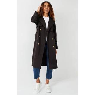 Threadbare Threadbare Black Raglan Trench Coat