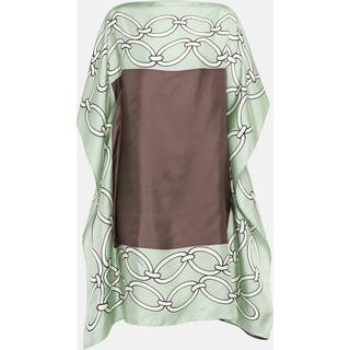 Valentino Chain-print silk kaftan dress - green - XXXS