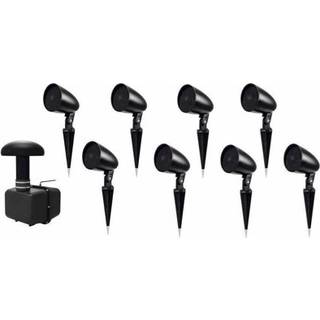 Omnitronic Set GSUB-8 In-Ground Subwoofer + 8x PS-2.5GS Projector Speaker, black