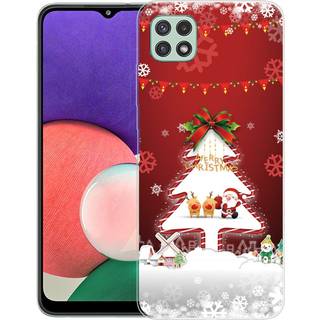 Samsung Galaxy A22 (5G) TPU Plast Julecover - Merry Christmas - Juletræ & Snefnug
