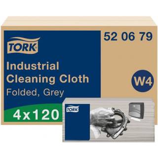 Tork W4 Industri Aftørringsklud Grå 1-lag 120 stk.