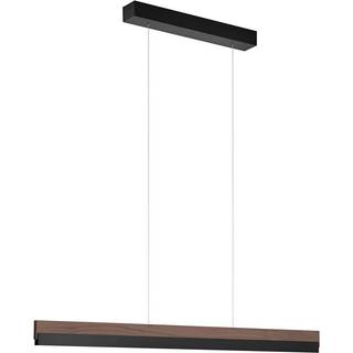 Quitani LED-hængelampe Keijo, sort/nød, 103 cm