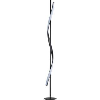 Lindby LED-gulvlampe Munja, sort, metal, dæmpbar