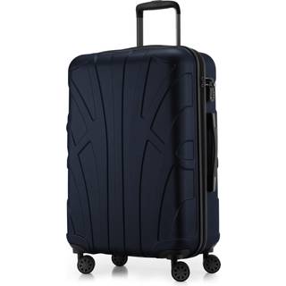 Suitline - Mittelgroßer Reisekoffer mit Erweiterung, Trolley Hartschale matt, 4 Rollen, ABS, TSA, Dunkelblau