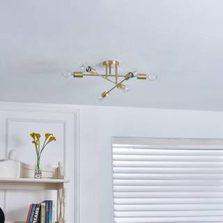 Lindby loftlampe Aloria, 6 lyskilder, guld, metal, E27