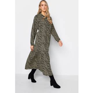 Lts Tall Black Zebra Print Tiered Maxi Dress 12 Lts | Tall Women's Shirt Dresses