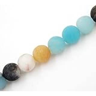 Matte ?delsten perler til smykker, der fremstiller solgt pr. Taske 5 tr?de inde (mat mix-farvende amazonit 6mm)