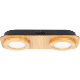 Lindby LED-spot Joren, træ, 38 x 16 cm, 2 lyskilder, 3.000 K