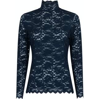 Liza Laceflower Bluse, Navy, 34