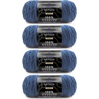 Arteza Akrylgarn til h?kling af 4 x 200 -G Skeins of Worsted Yarn til strikning Rippede Jeans A505 Machine vaskbare strikning H?klet forsyninger