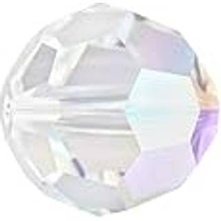 100 stk. Adabele ?strigsk 6mm facetterede runde krystalperler klare AB kompatible med 5000 Swarovski Crystals Preciosa SS2R-602