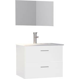 Nortiq Bergamo One-Box sæt, vaskeskab med vask og greb, mat hvid, 60 cm