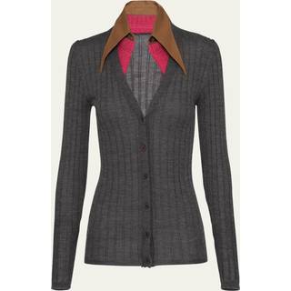 Prada Cashmere, wool, and silk cardigan - grey - M