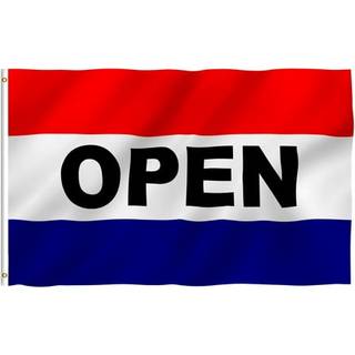 Anley Fly Breeze 3x5 Foot Open Flag - Vivid Color and Fade Proof - Canvas Header and Double Stitched - Business Open Flags Polyester With Brass G