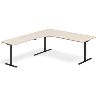 Hæve-sænkebord DNA, Birk 2000x2200 mm Venstre 3-ben/Sort