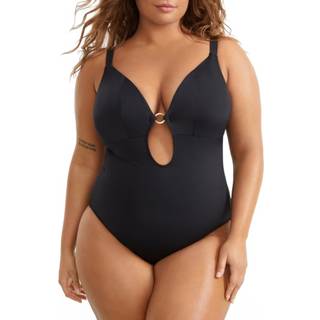 Elomi Plain Sailing Non Wired Plunge Swimsuit - Black - H 95