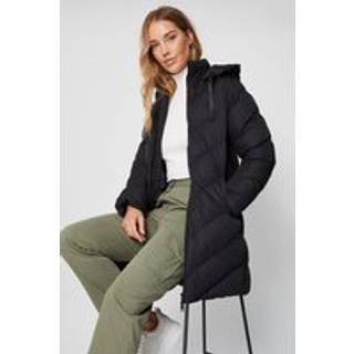 Threadbare Threadbare Black Hooded Padded Mid Length Jacket