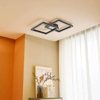 Lucande Smart LED-loftslampe Tjado, 85 cm, sort, RGB, CCT