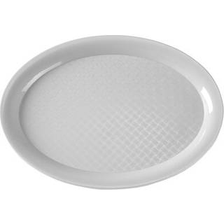 Oval hurtigmad bakke i let grå polypropylen, 265x195x15mm