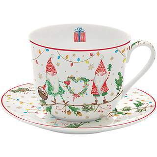 Porcelænskop og underkop, 400 ml, &#34;KLAR TIL JUL&#34; kollektion - Nuova R2