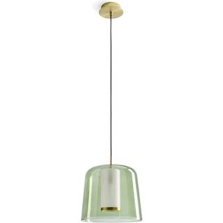 miloox by Sforzin Designer hængelampe Frida, dæmpbar, Grøn, Stue/spisestue, Glas, Design