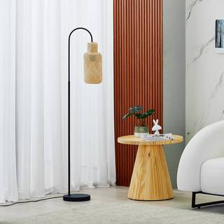 Lindby gulvlampe Venora, 145 cm høj, bambus, E27