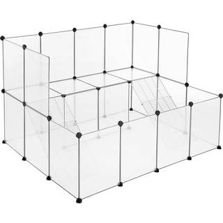 Songmics Guinea Pig Playpen, DIY Hutch Cage til lille kæledyr, hvid LPC004W01