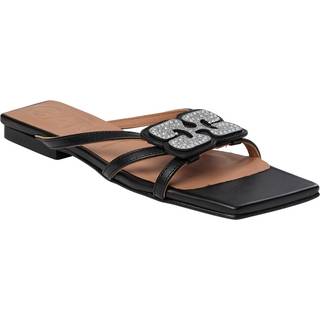 Butterfly Strass Flat Sandal - Black - GANNI - Sort 37