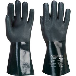 Portwest A835 Dobbelt dyppet PVC handske 35cm XL Grøn