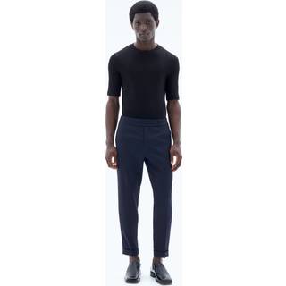 Filippa K Terry Gabardine Cropped Turn Up Trousers  Navy
