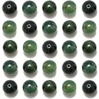 NCB 200pcs 8mm Natural Green Moss Agate Gemstone Round Spacer Loose perles til smykkefremstilling med krystalstrækning (Green Moss Agate 8mm 200b