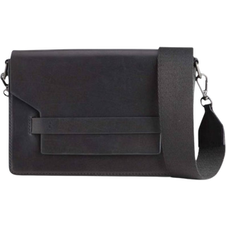 Markberg Arabella crossbody bag med klap (BLACK W/BLACK (ANT))