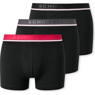 Schiesser 3-pak 95-5 Organic Cotton Rio Boxer - Black/Red - Large * Kampagne *