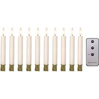 LED Juletræslys (special sokkel til Georg Jensen), hvid, 10 stk. inkl. fjernbetjening