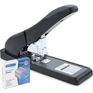 RAPESCO 1550 ECO HD-140 Heavy-Duty Stapler med 1000 type 923 Heavy-Duty 1/2 """" Staples 140 ark kapacitet sort