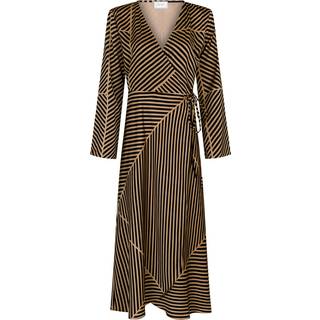 Amber Mix Lines Kjole, Sort, 34