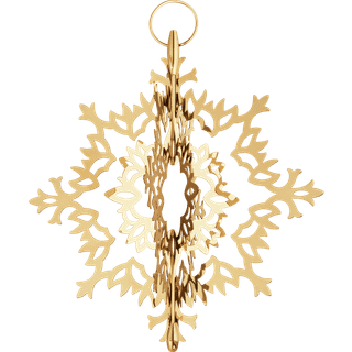 Topstjerne, isblomst, Georg Jensen, Rustfrit stål belagt med 18 kt. guld
