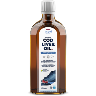 Norsk torskeleverolie, 1000 mg omega 3 (citron-mynte) - 250 ml
